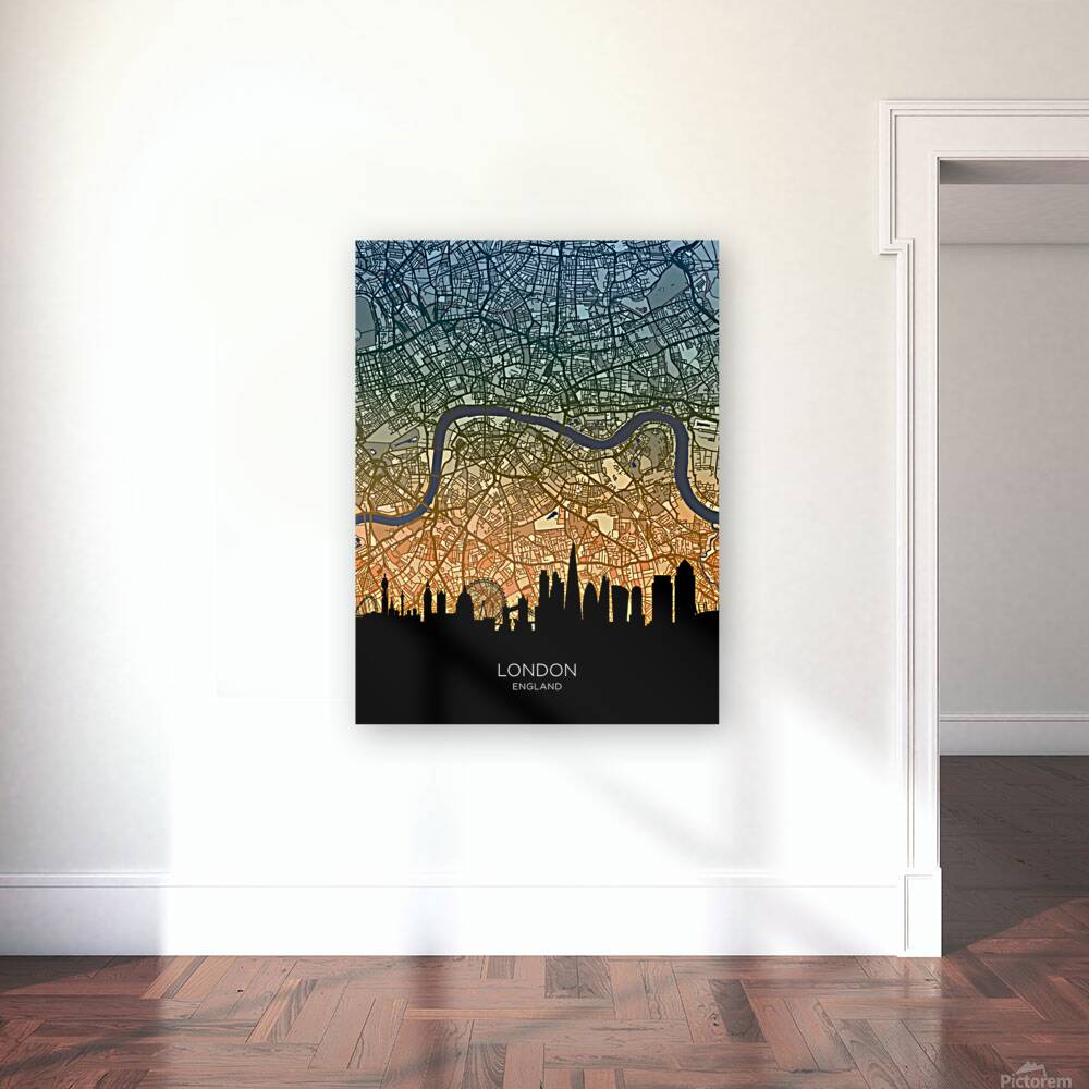 London Skyline Map Reproduction