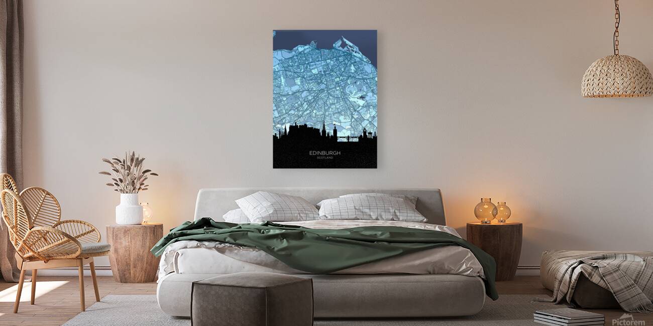Edinburgh Skyline Map Reproduction