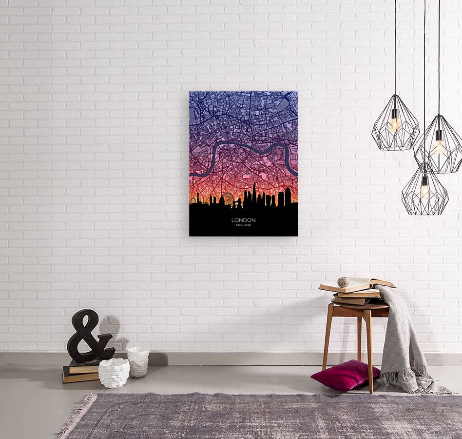 London Skyline Map Reproduction