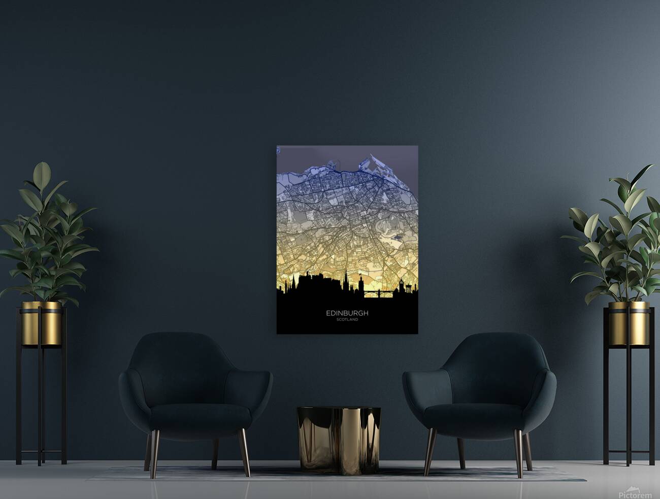 Edinburgh Skyline Map Reproduction