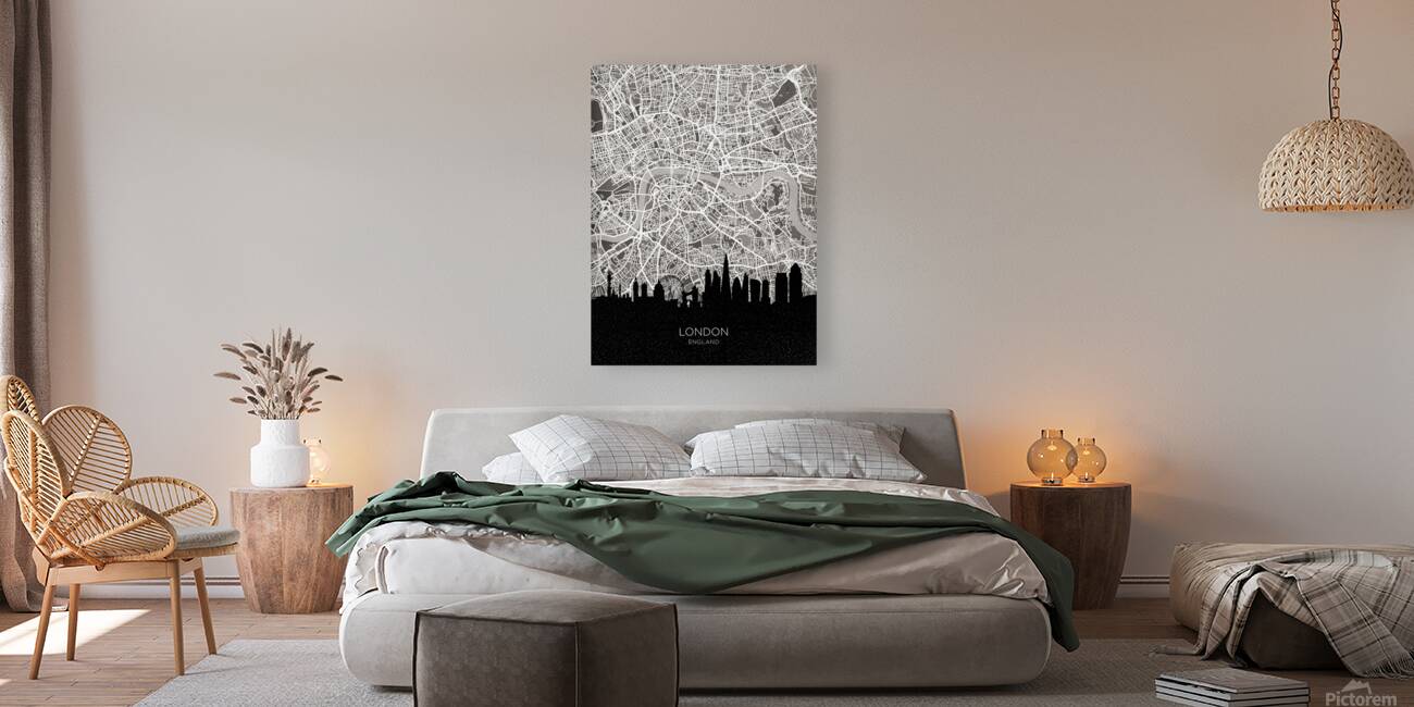London Skyline Map Reproduction