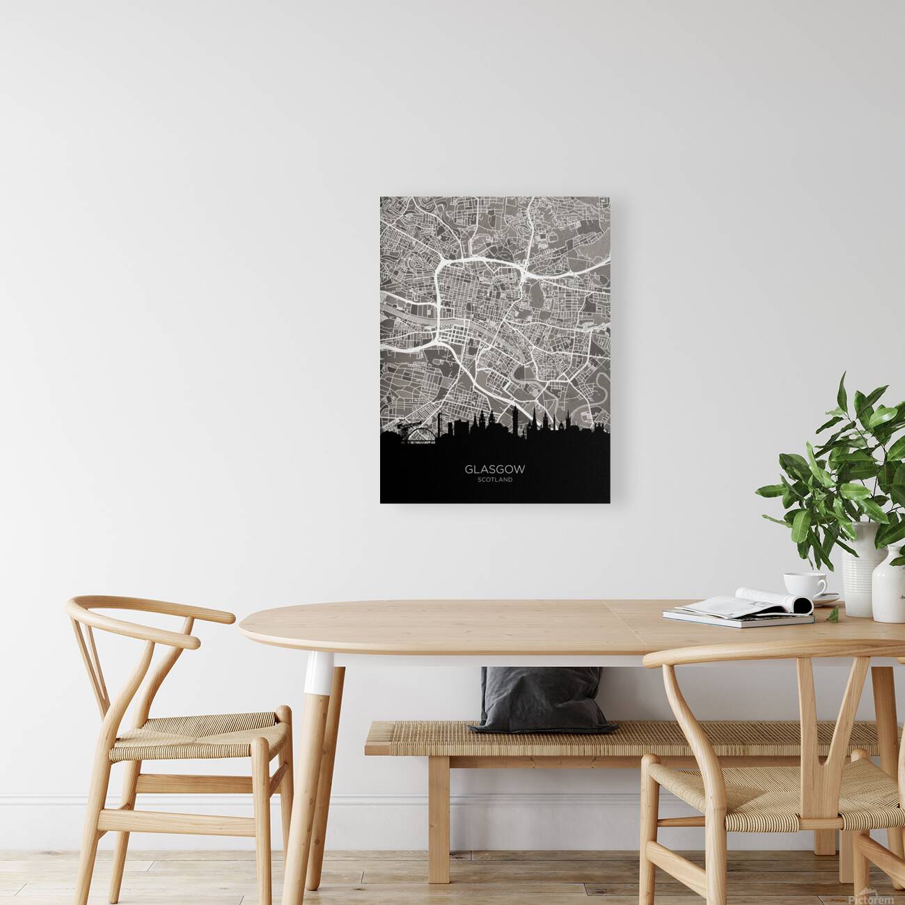 Glasgow Skyline Map Reproduction