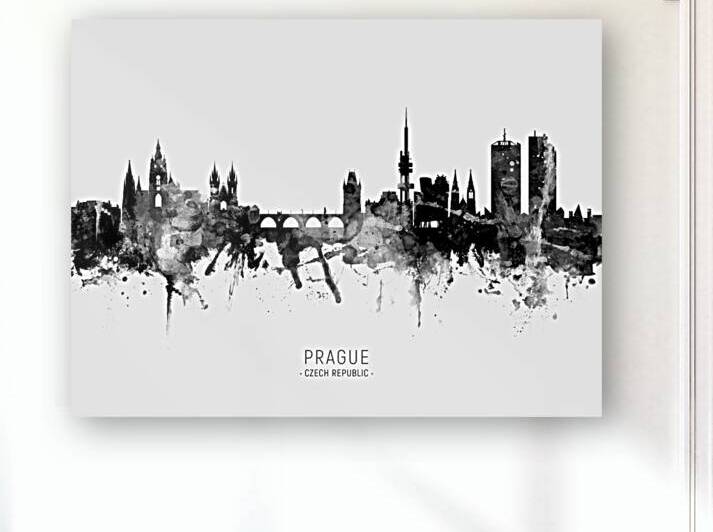 Prague Praha Czech Republic Skyline by Michael Tompsett