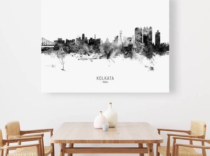 Kolkata Calcutta India Skyline by Michael Tompsett