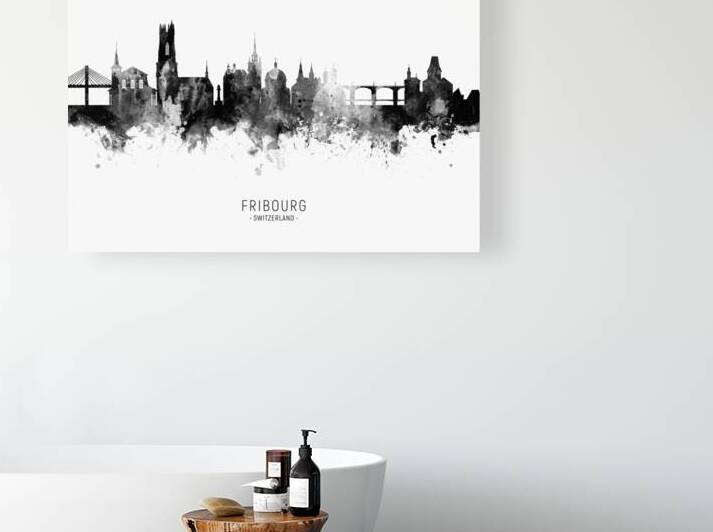 Fribourg Switzerland Skyline by Michael Tompsett