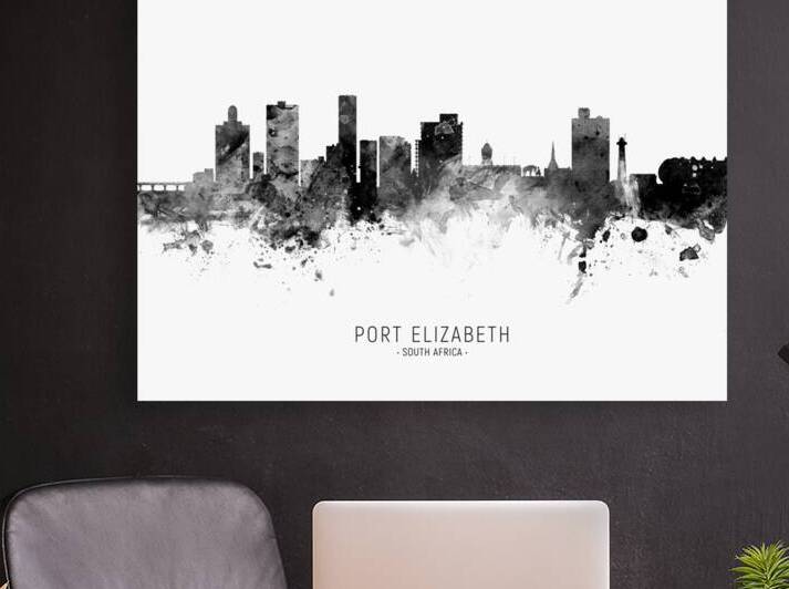 Port Elizabeth South Africa Skyline by Michael Tompsett