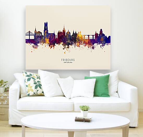 Fribourg Switzerland Skyline by Michael Tompsett