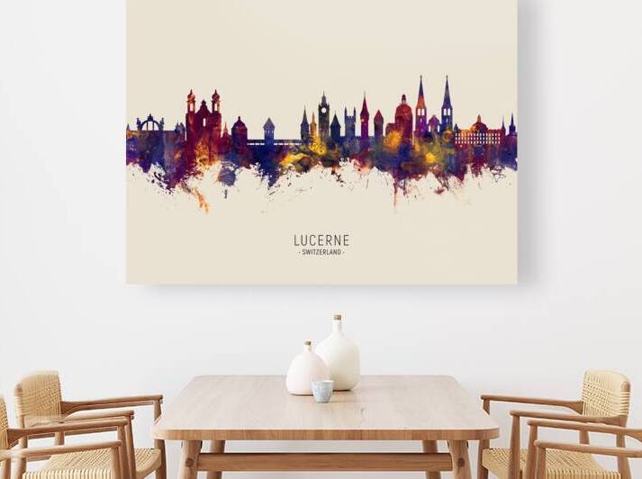 Lucerne Switzerland Luzern Skyline by Michael Tompsett
