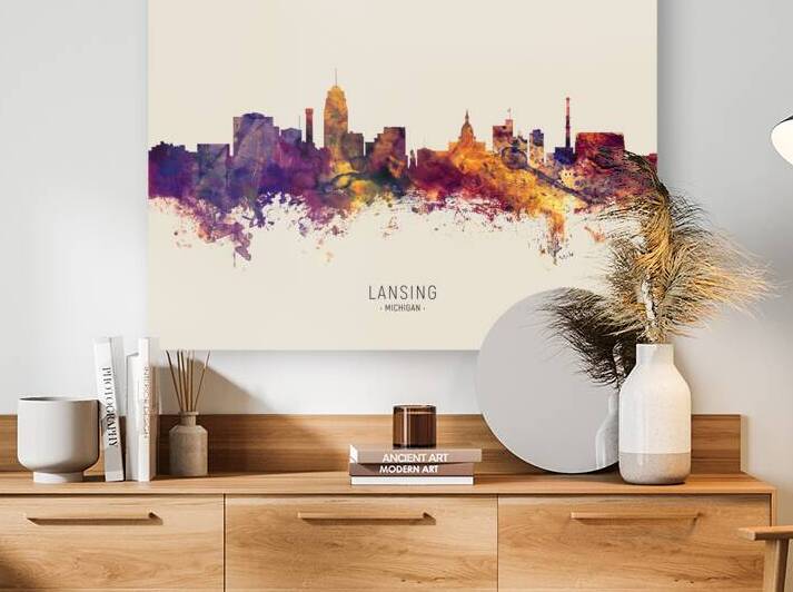 Lansing Michigan Skyline by Michael Tompsett