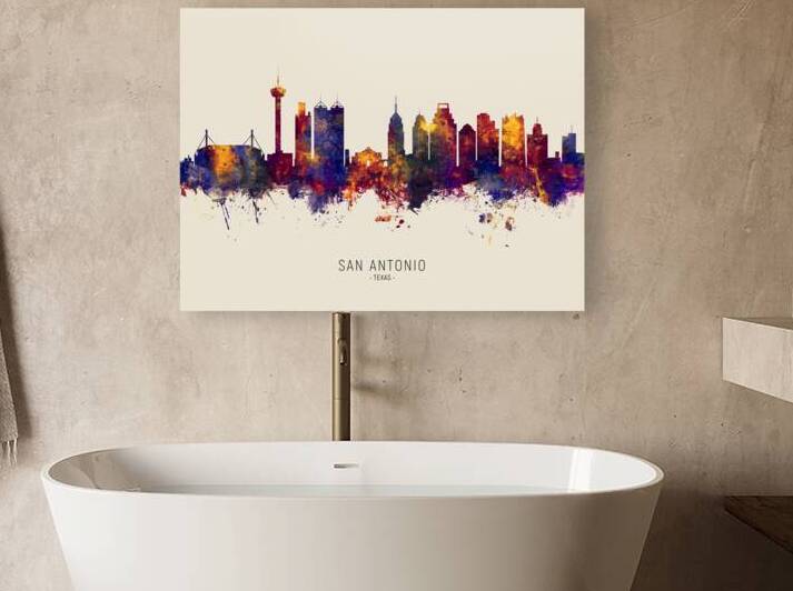 San Antonio Texas Skyline by Michael Tompsett