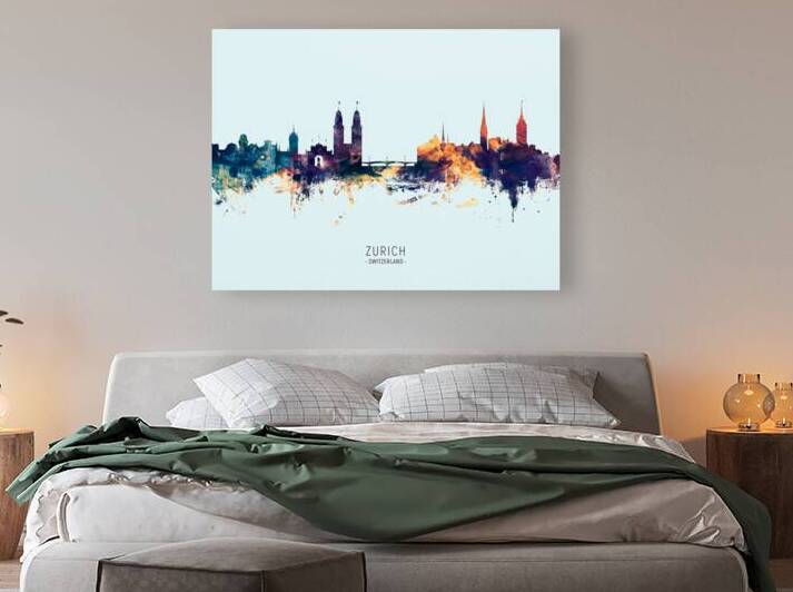 Zurich Switzerland Skyline by Michael Tompsett