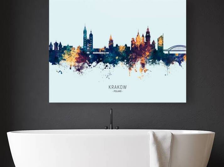 Krakow Poland Skyline by Michael Tompsett