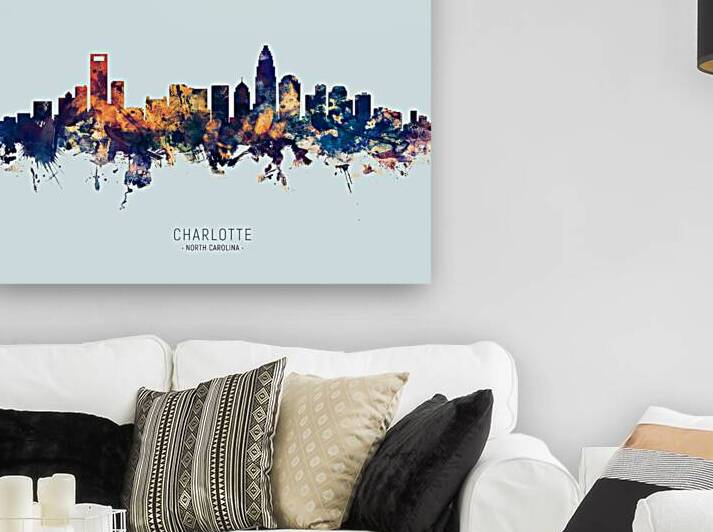 Charlotte North Carolina Skyline by Michael Tompsett