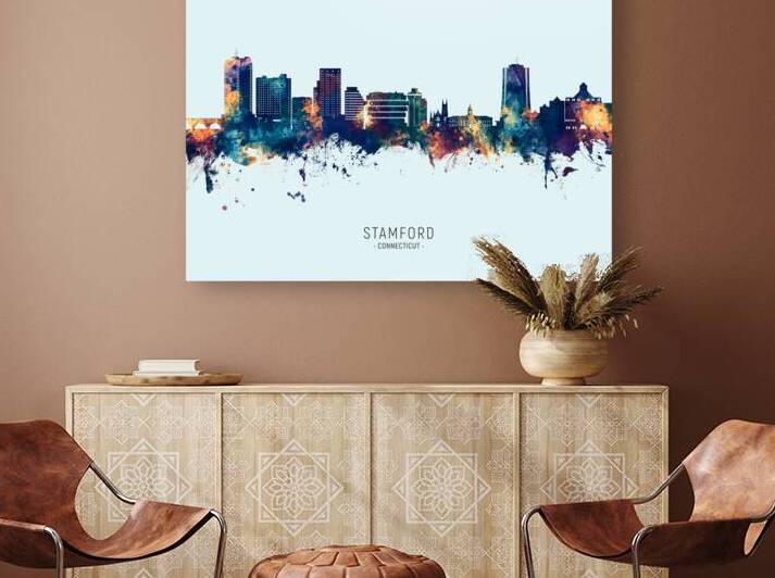 Stamford Connecticut Skyline by Michael Tompsett