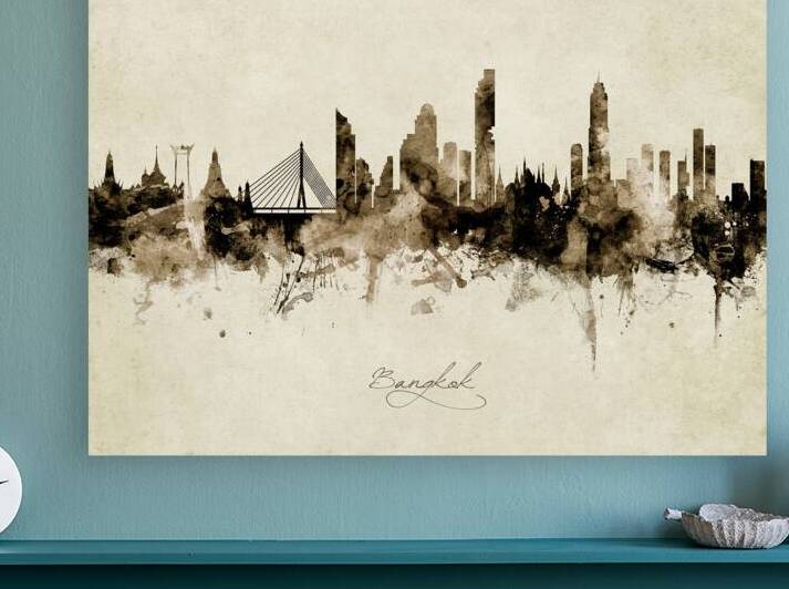Bangkok Thailand Skyline by Michael Tompsett