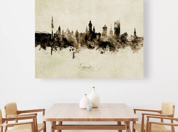 Leipzig Germany Skyline by Michael Tompsett