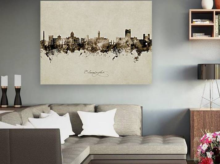 Bloomington Indiana Skyline by Michael Tompsett