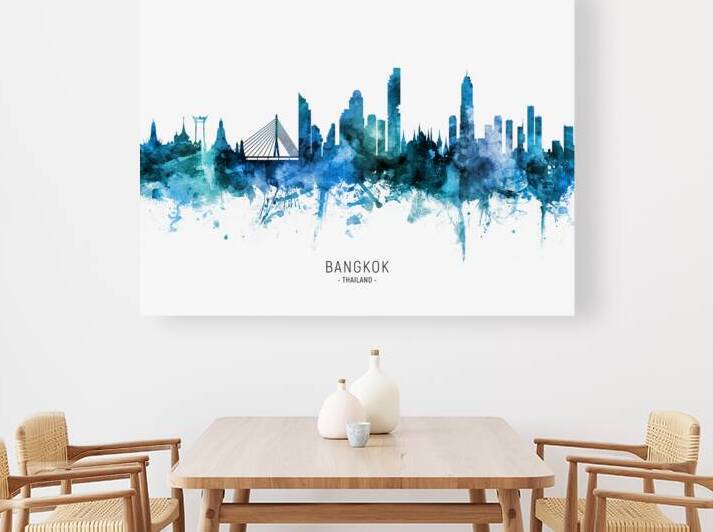 Bangkok Thailand Skyline by Michael Tompsett