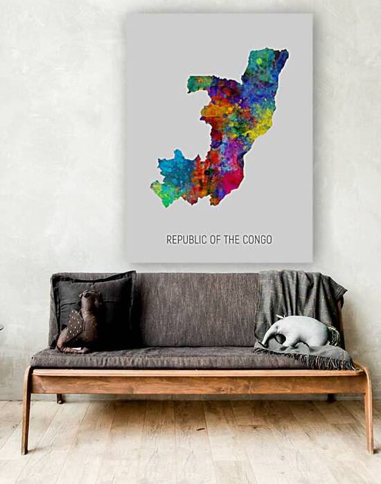 Republic of the Congo Watercolor Map by Michael Tompsett