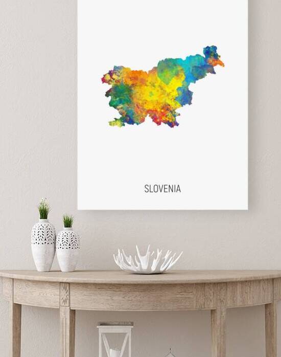 Slovenia Watercolor Map by Michael Tompsett