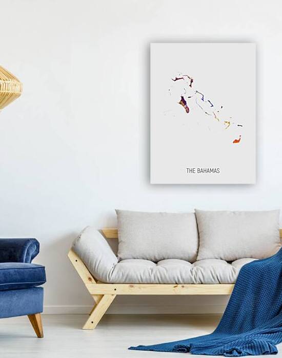 The Bahamas Watercolor Map by Michael Tompsett