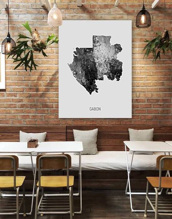 Gabon Watercolor Map by Michael Tompsett