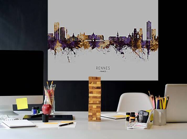 Rennes France Skyline by Michael Tompsett
