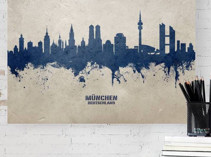 Munich Germany Skyline by Michael Tompsett