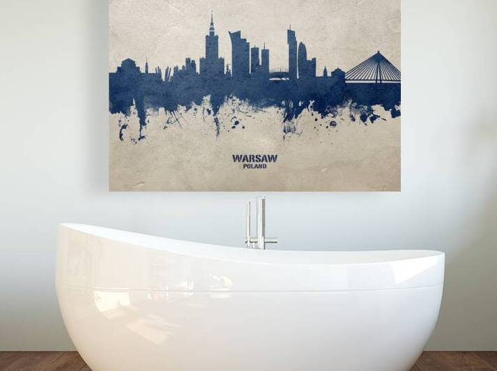 Warsaw Poland Skyline by Michael Tompsett