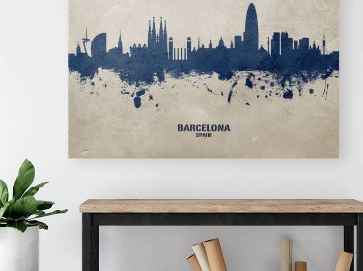 Barcelona Spain Skyline by Michael Tompsett