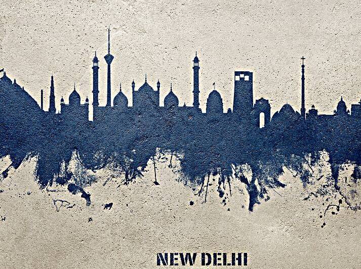 New Delhi India Skyline by Michael Tompsett