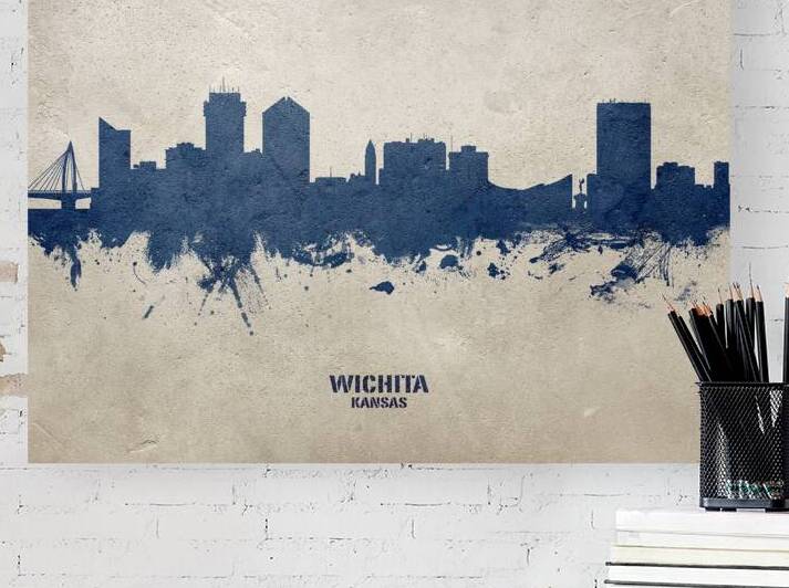 Wichita Kansas Skyline by Michael Tompsett