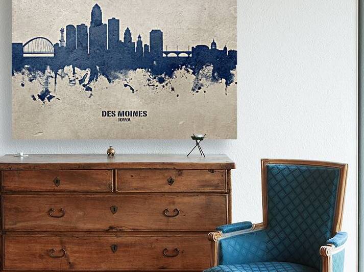 Des Moines Iowa Skyline by Michael Tompsett