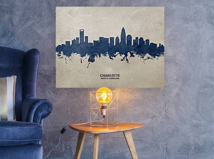 Charlotte North Carolina Skyline by Michael Tompsett