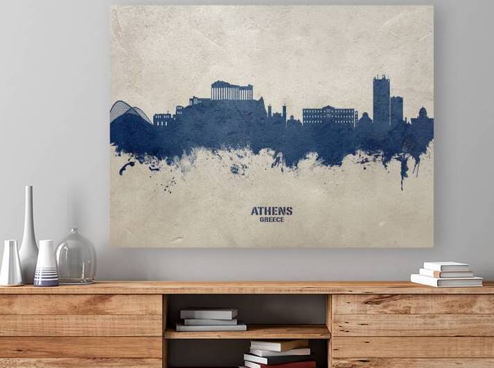 Athens Greece Skyline by Michael Tompsett