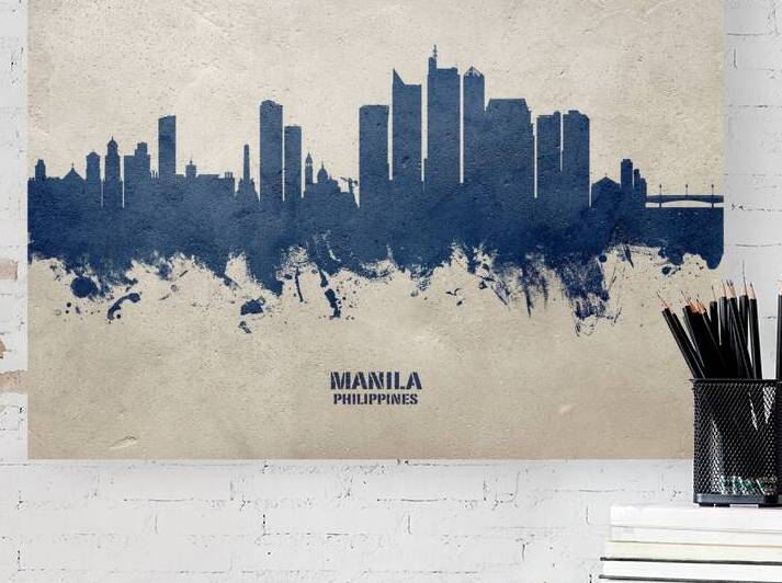 Manila Philippines Skyline by Michael Tompsett