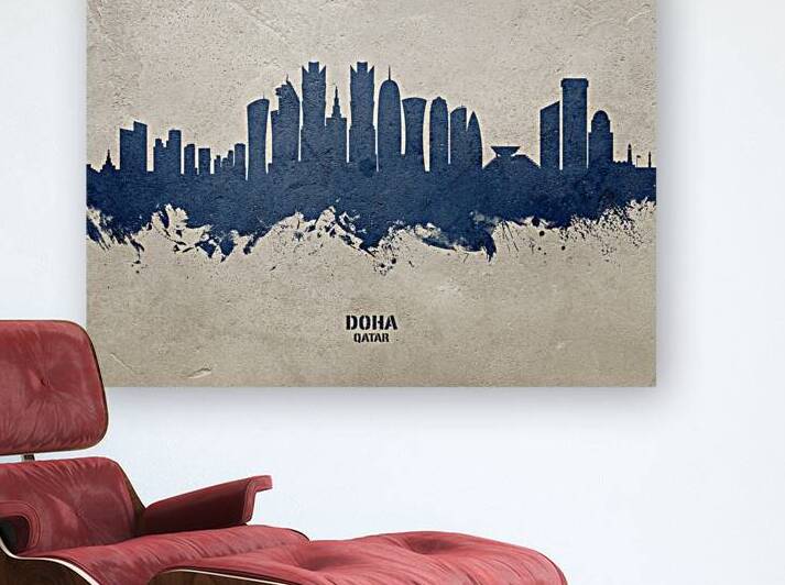 Doha Qatar Skyline by Michael Tompsett