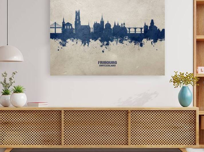 Fribourg Switzerland Skyline by Michael Tompsett