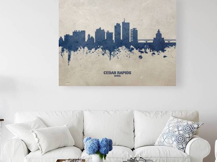 Cedar Rapids Iowa Skyline by Michael Tompsett