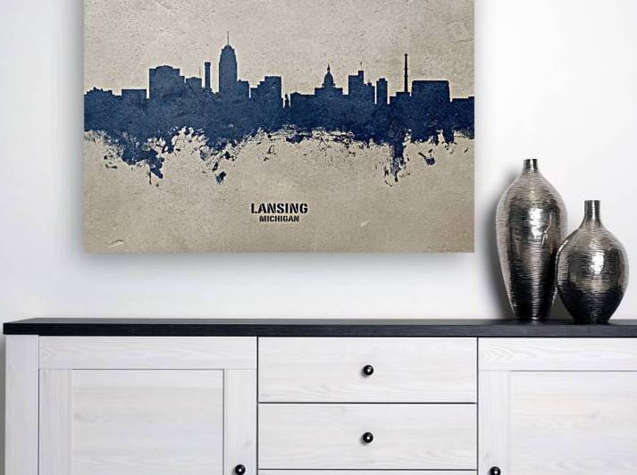 Lansing Michigan Skyline by Michael Tompsett