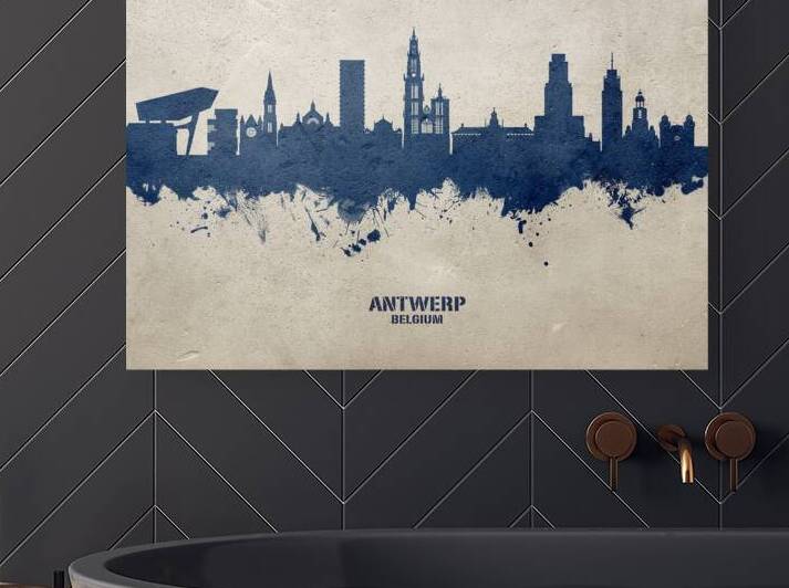 Antwerp Belgium Skyline by Michael Tompsett