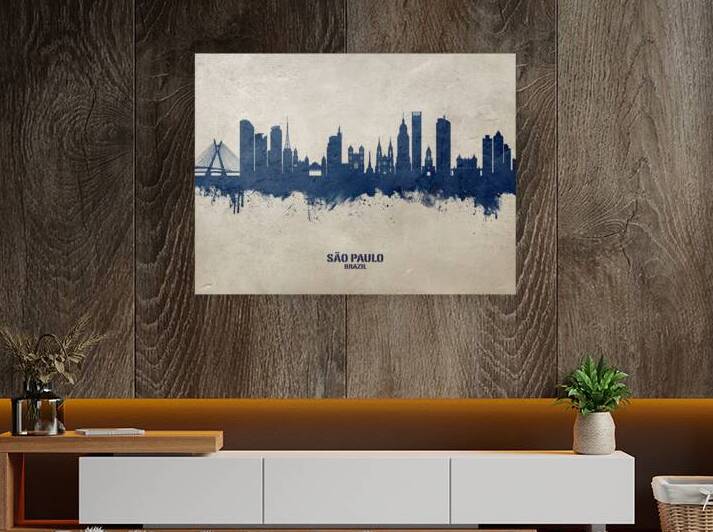 Sao Paulo Skyline Brazil by Michael Tompsett