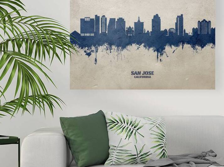San Jose California Skyline by Michael Tompsett