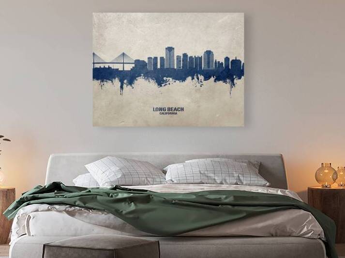 Long Beach California Skyline by Michael Tompsett
