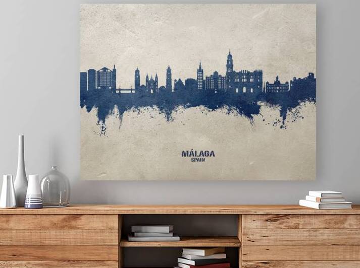 Malaga Spain Skyline by Michael Tompsett