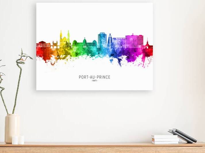 Port au Prince Haiti Skyline by Michael Tompsett