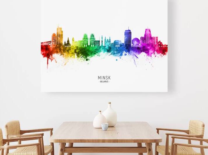 Minsk Belarus Skyline by Michael Tompsett