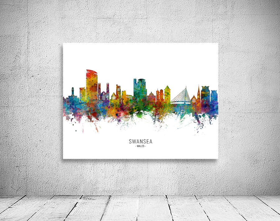 Swansea Wales Skyline Wall Preview