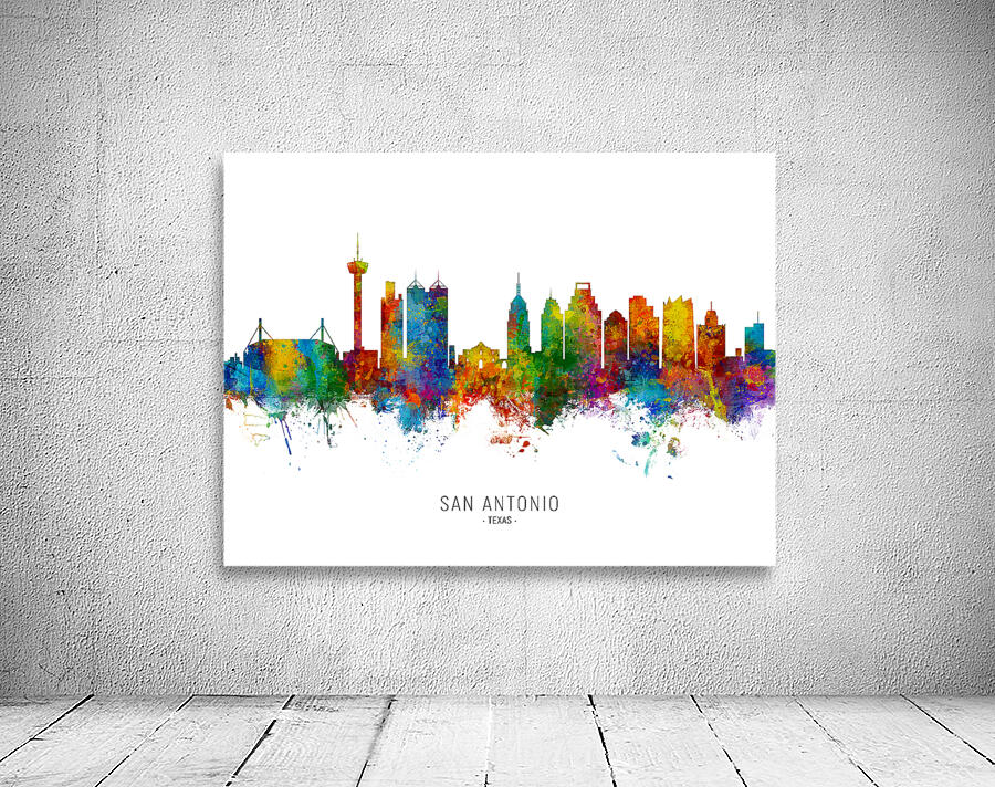 San Antonio Texas Skyline Wall Preview