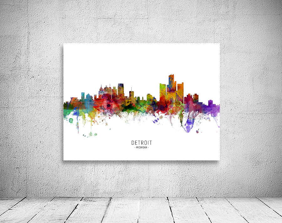 Detroit Michigan Skyline Wall Preview